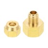 Unique Bargains Brass Air Gas Line SAE 45 Degree Flare Connectors Gold - 3 of 4