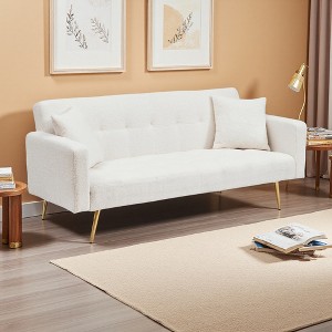 71.7" Teddy 3-Seater Sofa Bed with Coffee Table & Adjustable Armrests - 1 of 4