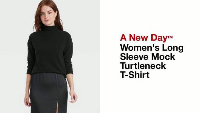 Women&#39;s Long Sleeve Mock Turtleneck T-Shirt - A New Day&#8482;, 2 of 11, play video