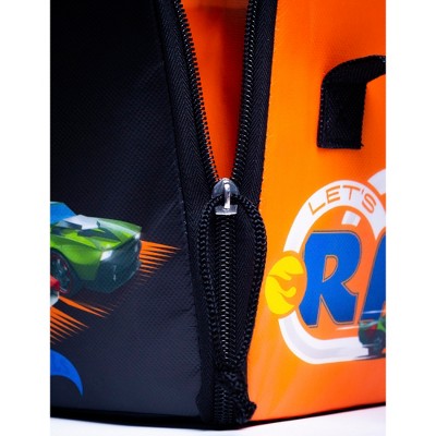 Hot Wheels ZipBin Orange Storage Case with Racetrack Playmat