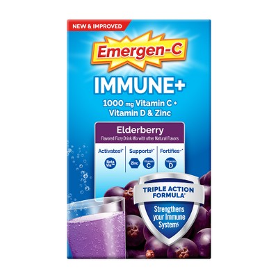 Emergen-C Immune+ Dietary Supplement Powder Drink Mix with Vitamin C - Elderberry - 18ct_3