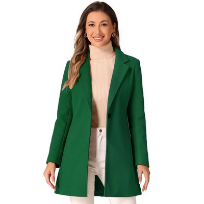 INSPIRE CHIC Women's Regular Fit Notched Lapel Long Sleeve Buttoned Classic Coat