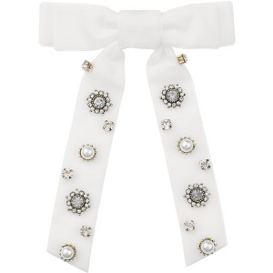 INSPIRE CHIC Women's Velvet Elegant Pre-tied Rhinestone Vintage Bow Tie - 1 of 4