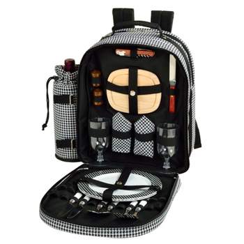 Picnic at Ascot - Deluxe Equipped 2 Person Picnic Backpack with Cooler & Insulated Beverage Holder