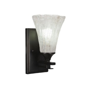 Toltec Lighting Uptowne 1 - Light Sconce in  Dark Granite with 5.5" Fluted Italian Ice Shade - 1 of 1