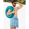 LA LEELA Men's Sarong Aloha Swim Beach Pareo Wrap One Size Allover Leafs Blue - 3 of 4