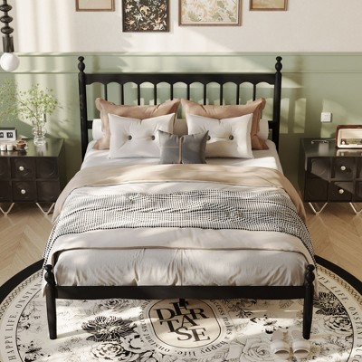 FUFU&GAGA Solid Wood Classic Bed Frame High Load - bearing Even Support