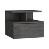 Floating Nightstand 12"H, Wall Mounted with Single Drawer and 2-Tier Shelf - 4 of 4