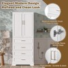 ORRD 72.2" Tall Bathroom Cabinet - 3 Drawers & Adjustable Shelf, Soft-Close Doors, MDF w/Steel Handles - 4 of 4
