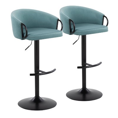 Set of 2 Claire Adjustable Barstools Light Blue - LumiSource