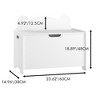VASIP Kids Toy Storage Chest with Safety Hinged Lid, Wooden Organizer Box for Children Ages 2+,White - 2 of 4