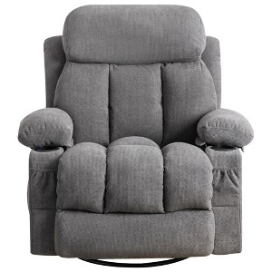 AndMakers 39.76 in. W Fabric Recliner with Rocking, Remote Control, Tufted and Storage - 1 of 4