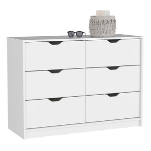 NicBex 6 Drawers Dresser for Bedroom,Simple Style Wooden Dresser with Free Handle,Dressers for Kids Room,Living Room,Entry and Hallway,White - 1 of 4