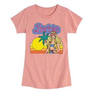 Girls' - Barbie - Cali Sunset Barbie- Girls Fitted Short Sleeve Graphic T-Shirt Fitted Short Sleeve Graphic T-Shirt - 1 of 4