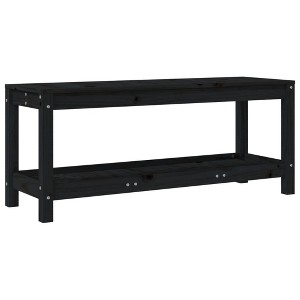 vidaXL Patio Bench, Black 42.5"x13.8"x17.7" Solid Wood Pine - 1 of 4