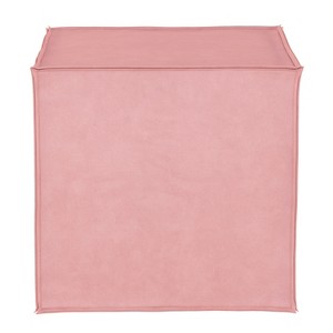Kids French Seam Ottoman Light Pink Microfiber - Pillowfort
