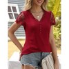 Clearlove Women Lace Short Sleeve v Neck Shirts Basic Tee Tops Business Dressy Casual Summer Blouses t-Shirt - 3 of 4