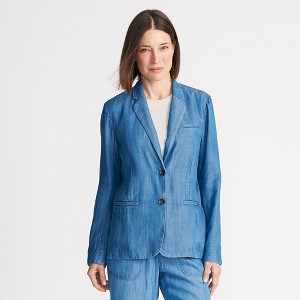 Lands' End Women's Indigo Relaxed Blazer made with TENCEL fibers - 1 of 4
