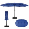 PAGED 15FT Rectangle Patio Umbrella Large Outdoor Market Umbrella with Crank, Self-locking Function, Durable Base and 12 Ribs for Garden - 4 of 4