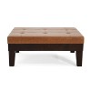PAGED 50 Inch Storage Ottoman Bench Modern Leather Bench with Button Tufted Cushion for Living Room, Bedroom, Entryway - 2 of 4