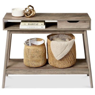 Best Choice Products Mid-Century Modern Hallway Console Table, Space-Saving Sofa Table w/ Cubby, Drawer