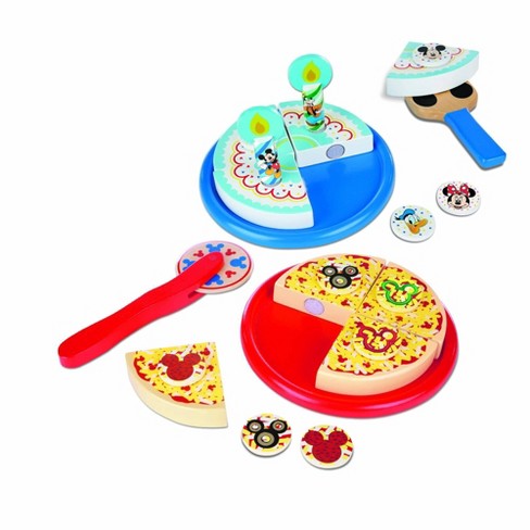 Melissa & Doug Mickey Mouse Wooden Pizza And Birthday Cake Set