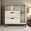Mid Century Modern Cabinet with 2 Drawers and Cubby Shelves, Particle Board Storage Cabinet with Splayed Legs for Living Room or Entryway - 4 of 4