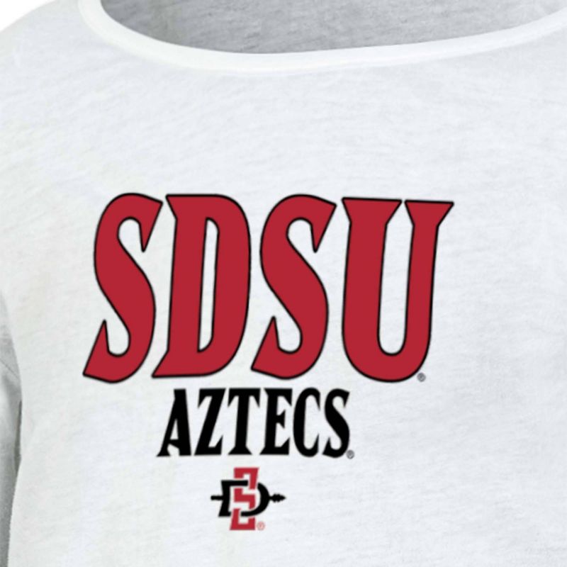 NCAA San Diego State Aztecs Girls&#39; White Long Sleeve T-Shirt, 3 of 4