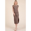 Slickblue Women’s Midi Dress, Boatneck with Cap Sleeve, Open Back Ribbed Design, 3 Color Options, Size S-L - 2 of 4