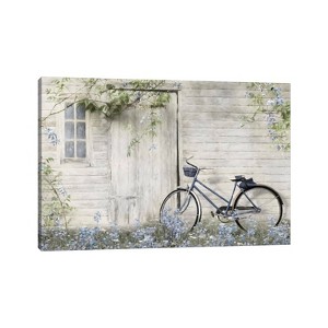 Blue Bike at Barn by Lori Deiter Unframed Wall Canvas - iCanvas - 1 of 3