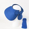 Anna-Kaci Women's Wide Brim Visor Hat with Bow Detail Adjustable Velcro Closure for Beach or Outdoor Protection - 4 of 4