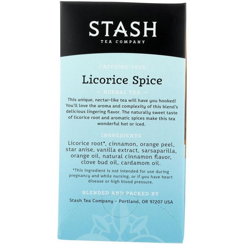 Stash Tea Premium Licorice Spice Herbal Caffeine Free Tea - Case of 6/20 Bags, 3 of 6