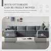 GDFStudio Lynn 136" Oversized 6-Seat Chenille U-Shaped Modular Sectional Sofa with Double Cushions and Movable Ottomans - 4 of 4