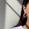Chunky Gold Hoop Earrings for Women, 14k Gold Plated Thick Triple Hoop Earrings Hypoallergenic Trendy Chunky Gold Hoops - 3 of 4