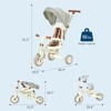 Foldable Baby Tricycle w/ Parent Handle, Safety Harness & Canopy – Adjustable for 1-6 Ages ,7-in-1 Balance Bike & Stroller Modes - 4 of 4