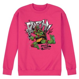 Men's - Teenage Mutant Ninja Turtles - Raphael Going In Loud Graphic Fleece Sweatshirt - 1 of 4