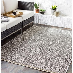 Mark & Day Napels 5'3"x7'7" Rectangle Woven Indoor Outdoor Area Rugs Medium Gray: Geometric Stain-Resistant Polypropylene - 1 of 4