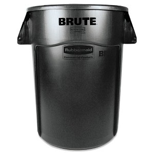 Rubbermaid Commercial Vented Round Brute Container, 44 gal, Plastic, Black - 1 of 2