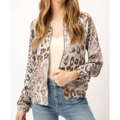 Women's Leopard Bomber Jacket - mystree
