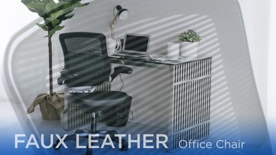 Edge Modern Gray Mesh and Leatherette Adjustable Office Chair