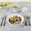 Martha Stewart Empress Bouquet 30-Piece Decorated Porcelain Dinnerware Plates and Bowls Set - Blue Floral - 2 of 4