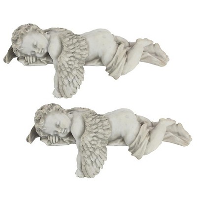 Design Toscano Sleepy Time Baby Angel Statue: Set of Two, off-white