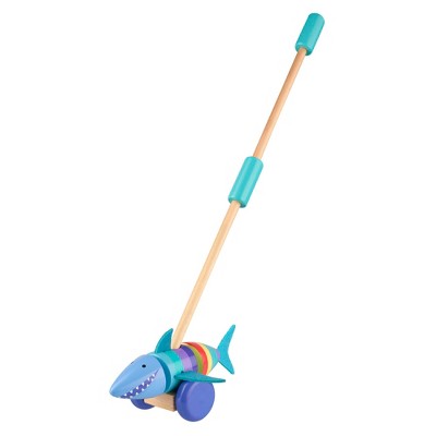 Orange Tree Toys: Push Along: Shark - Wooden Toy, Ages 1+
