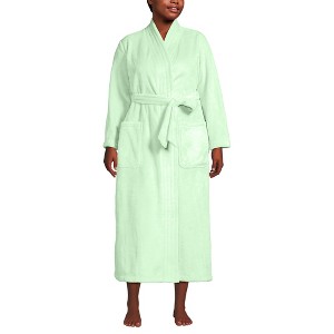 Lands' End Women's Cozy Plush Long Wrap Robe - 1 of 3