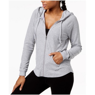Calvin Klein Womens Ruched Sleeve Zip Hoodie Sweatshirt
