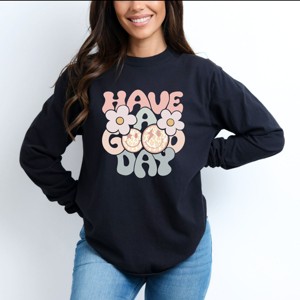 Simply Sage Market Have a Good Day Flowers Garment Dyed Long Sleeve - 1 of 4