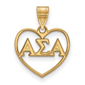 Black Bow Jewelry 14k Yellow Gold Plated Sterling Silver Alpha Sigma Alpha Greek Life Pendant - 1 of 3