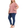 Agnes Orinda Women's Plus Size Pin Dots Notched V-Neck Dressy Trendy Fashion Casual Summer Blouses - 2 of 4