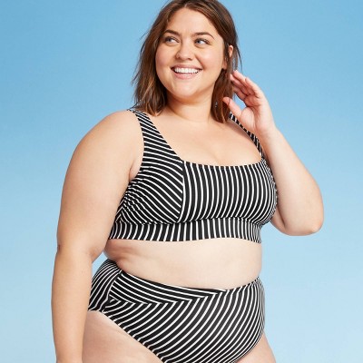 plus size black bikini top