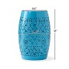 Christopher Knight Home Ruby Outdoor 12" Metal Side Table with Lace Cut Design - 3 of 4